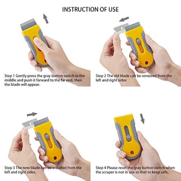 Razor Blade Scraper Tool with 15 Extra Blades for Easy Cleaning
