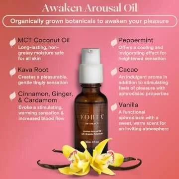 Foria Awaken Arousal Oil | Organic, All-Natural Oil Designed for Women, Safe for Sensitive Skin | 1 Fl Oz