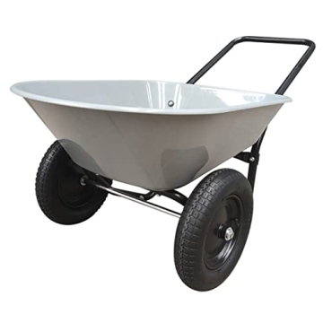 GARDEN STAR 5 Cubic Foot Two Wheel Poly Tray Wheelbarrow - Easy Assembly & Maneuverable