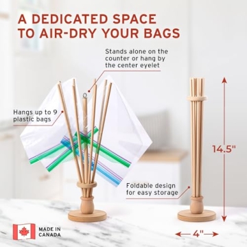 FloWorks Elegant Wood Bag Dryer - Eco-Friendly Solution