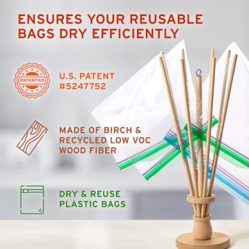FloWorks Elegant Wood Bag Dryer - Eco-Friendly Solution