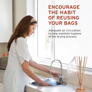 FloWorks Elegant Wood Bag Dryer - Eco-Friendly Solution