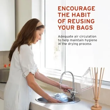 FloWorks Elegant Wood Bag Dryer - Eco-Friendly Solution