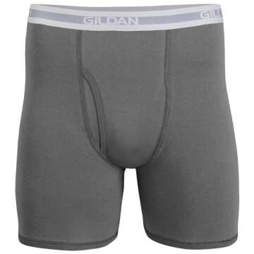 Gildan Men's Underwear Boxer Briefs, Multipack, Black/Charcoal/Sport Grey (5-Pack), Medium