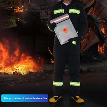 Fireproof Bag for Documents - Waterproof Money Pouch with Zipper, Reinforced Safety