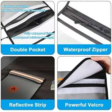 Fireproof Document Bag - Aluminum Lining Safety Pouch