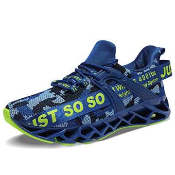 JSLEAP Running Shoes for Men Fashion Sneaker Walking Athletic Sports Outdoor Shoes Camouflage Blue,U...