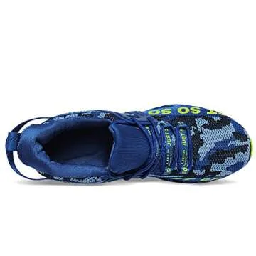 JSLEAP Running Shoes for Men Fashion Sneaker Walking Athletic Sports Outdoor Shoes Camouflage Blue,US 10