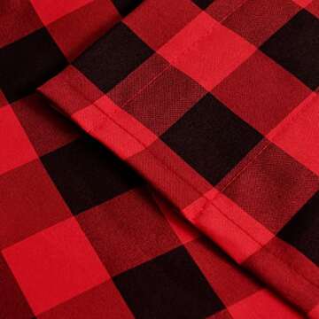 Hiasan Semi Sheer Plaid Valance Curtains - Light Filtering Buffalo Window Valance for Kitchen