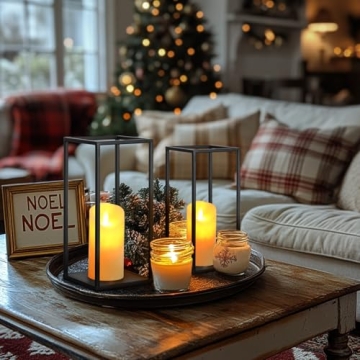 Elegant Eufrozy Black Metal Lanterns Set for Home Decor