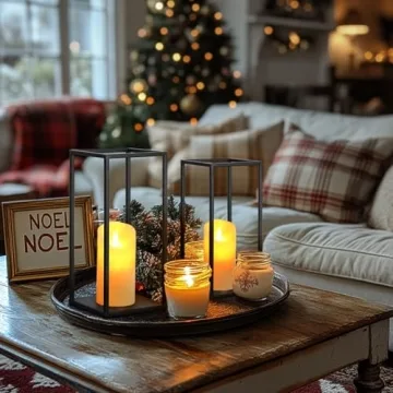 Elegant Eufrozy Black Metal Lanterns Set for Home Decor