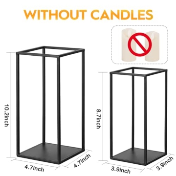 Elegant Eufrozy Black Metal Lanterns Set for Home Decor