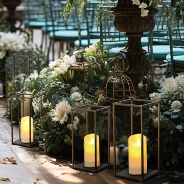 Elegant Eufrozy Black Metal Lanterns Set for Home Decor