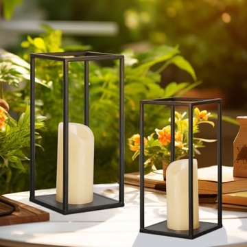 Elegant Eufrozy Black Metal Lanterns Set for Home Decor