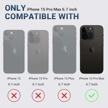 NULETO for iPhone 15 Pro Max Case with Rotatable Kickstand, Slid Camera Cover and Screen Protector, ...