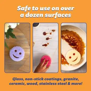 Scrub Daddy Scrub Mommy Colors 3ct + Daddy Caddy - Scratch-Free Multipurpose Dish Sponge + Sponge Holder - BPA Free & Made with Polymer Foam - Stain & Odor Resistant Kitchen Sponge