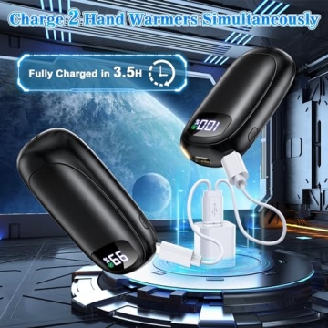 Rechargeable Hand Warmers 14000mAh 16Hrs Warmth Dual-Sided Heating