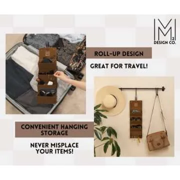 Sunglass Holder For Multiple Glasses – Sunglass Organizer Premium Vegan Leather Foldable Travel Case Luxury Glasses Case | Sunglass Case Hard Shell for Travel (4 Slots, Brown - Checkered)