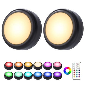 Cadrim Puck Lights with 13 Color Options - Versatile and Easy to Install