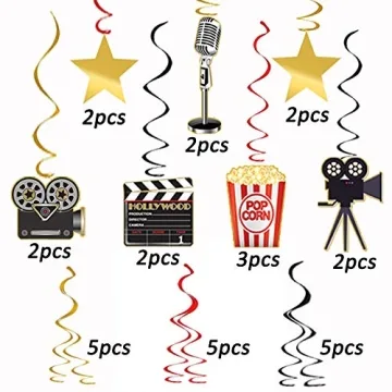 30pcs Movie Night Decorations Hanging Swirls for Parties