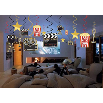30pcs Movie Night Decorations Hanging Swirls for Parties