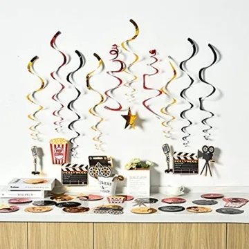 30pcs Movie Night Decorations Hanging Swirls for Parties