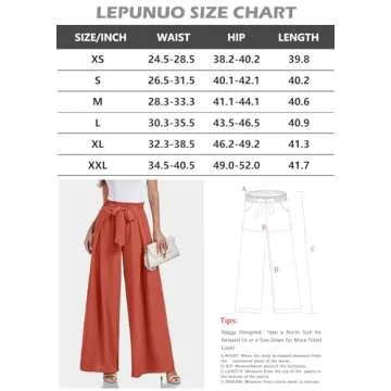 Lepunuo Wide Leg Pants for Women Stylish Palazzo Trousers
