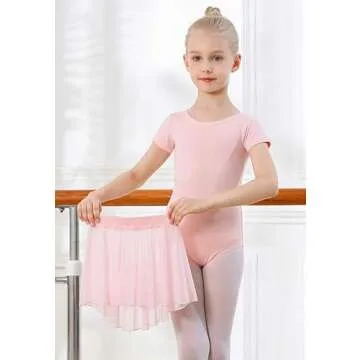 DIPUG Pink Girls Ballet Leotards with Removable Skirt Toddler Hollow Back Dance Dress Combo Size 4t ...