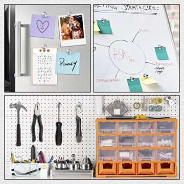 50Pack Neodymium Magnets Industrial Strength Round Base Small Rare Earth Magnets, 0.39’’(10mm) Heavy Duty Disc Magnets with Countersunk Hole for Tool, Home, Workplace etc.