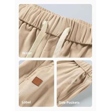 JMIERR Mens Linen Capri Pants Casual Drawstring Yoga Pants Baggy Harem Pants Wide Leg Beach Capris US 34(M) Parchment
