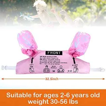 Biange Toddler Swim Vest, Swim Floaties Pool Float for Kids 20-30-50+ lbs, Puddle/Beach Swimming Jumper, Boys/Girls Learn to Swim