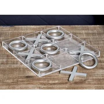 Stylish Deco 79 Metal Tic Tac Toe Game Set for All Ages