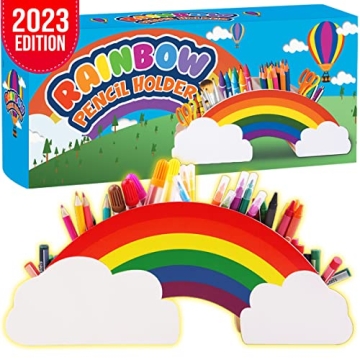 Rainbow Wooden Desk Organizer for Kids and Adults