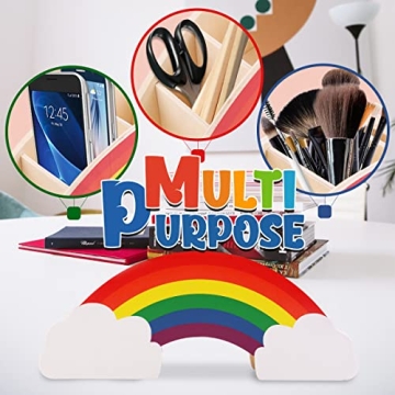 Rainbow Wooden Desk Organizer for Kids and Adults