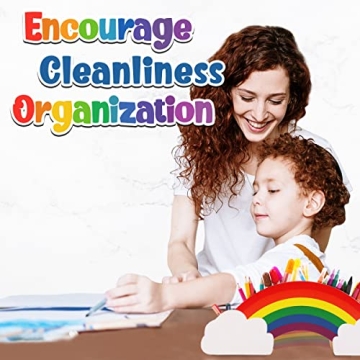 Rainbow Wooden Desk Organizer for Kids and Adults