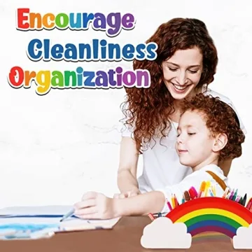 Rainbow Wooden Desk Organizer for Kids and Adults
