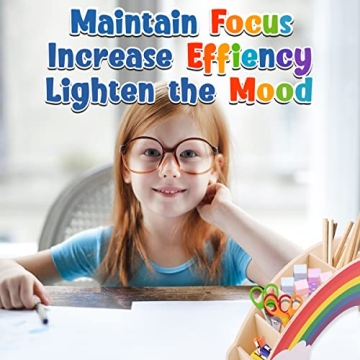 Rainbow Wooden Desk Organizer for Kids and Adults