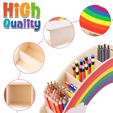 Rainbow Wooden Desk Organizer for Kids and Adults