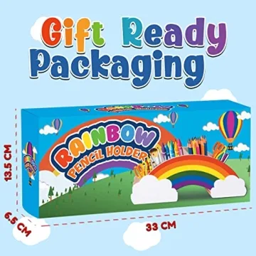 Rainbow Wooden Desk Organizer for Kids and Adults