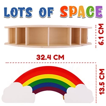 Rainbow Wooden Desk Organizer for Kids and Adults