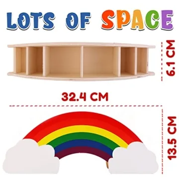 Rainbow Wooden Desk Organizer for Kids and Adults