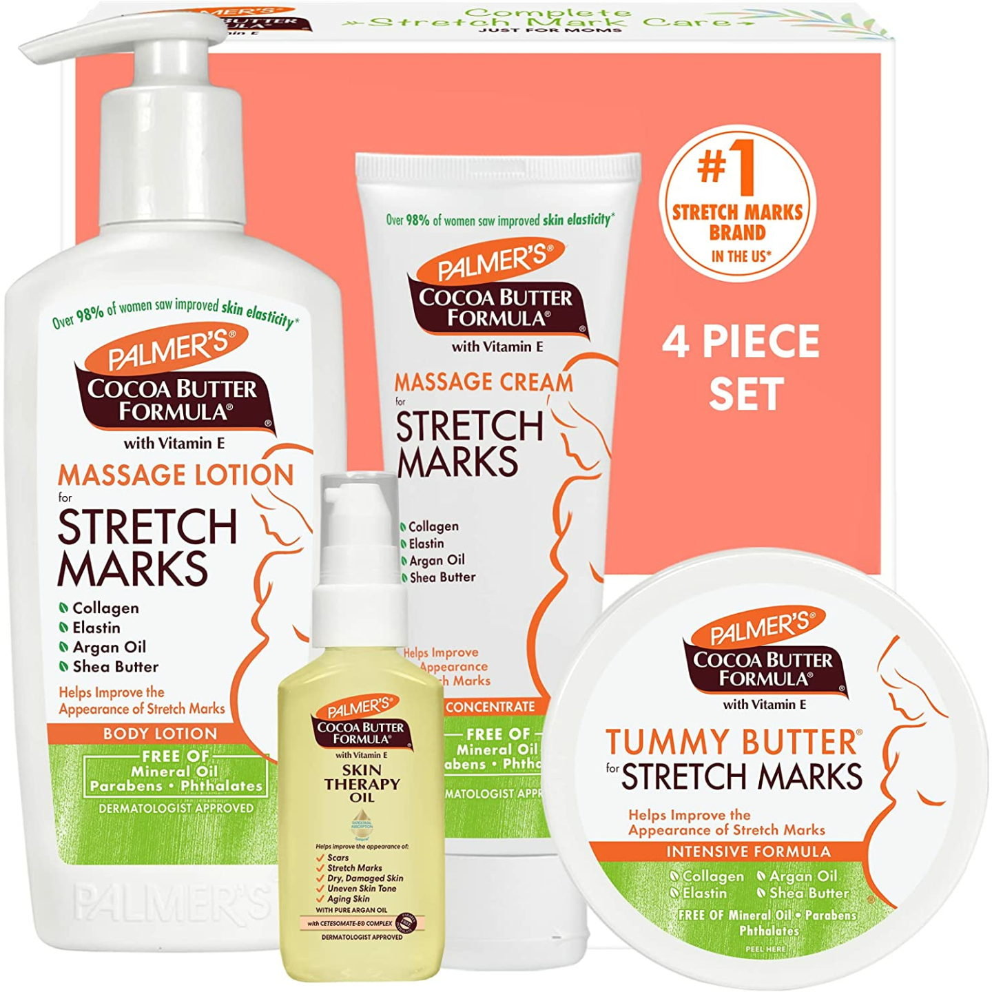 Pregnancy Skin Care Kit for Stretch Marks, 4 Piece