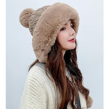 Chic Winter Pompom Beanie for Women - Warm & Stylish