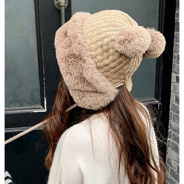 Chic Winter Pompom Beanie for Women - Warm & Stylish