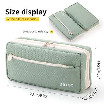 EASTHILL Big Capacity Pencil Case Pencil Pouch School Supplies for College Students Office Simple St...