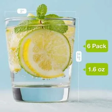 Gencywe 6 Pack Shot Glasses Set with Heavy Base, 1.6 oz Clear Shot Glasses Bulk, Small Whiskey Shot ...