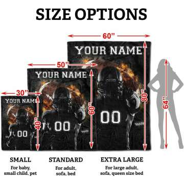 Personalized Football Blanket for Boys 8-12