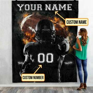 Personalized Football Blanket for Boys 8-12