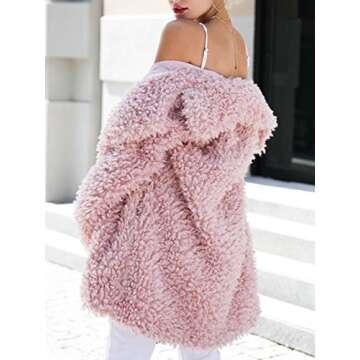 BerryGo Shaggy Faux Fur Coat Jacket for Women, Pink