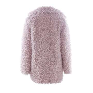 BerryGo Shaggy Faux Fur Coat Jacket for Women, Pink